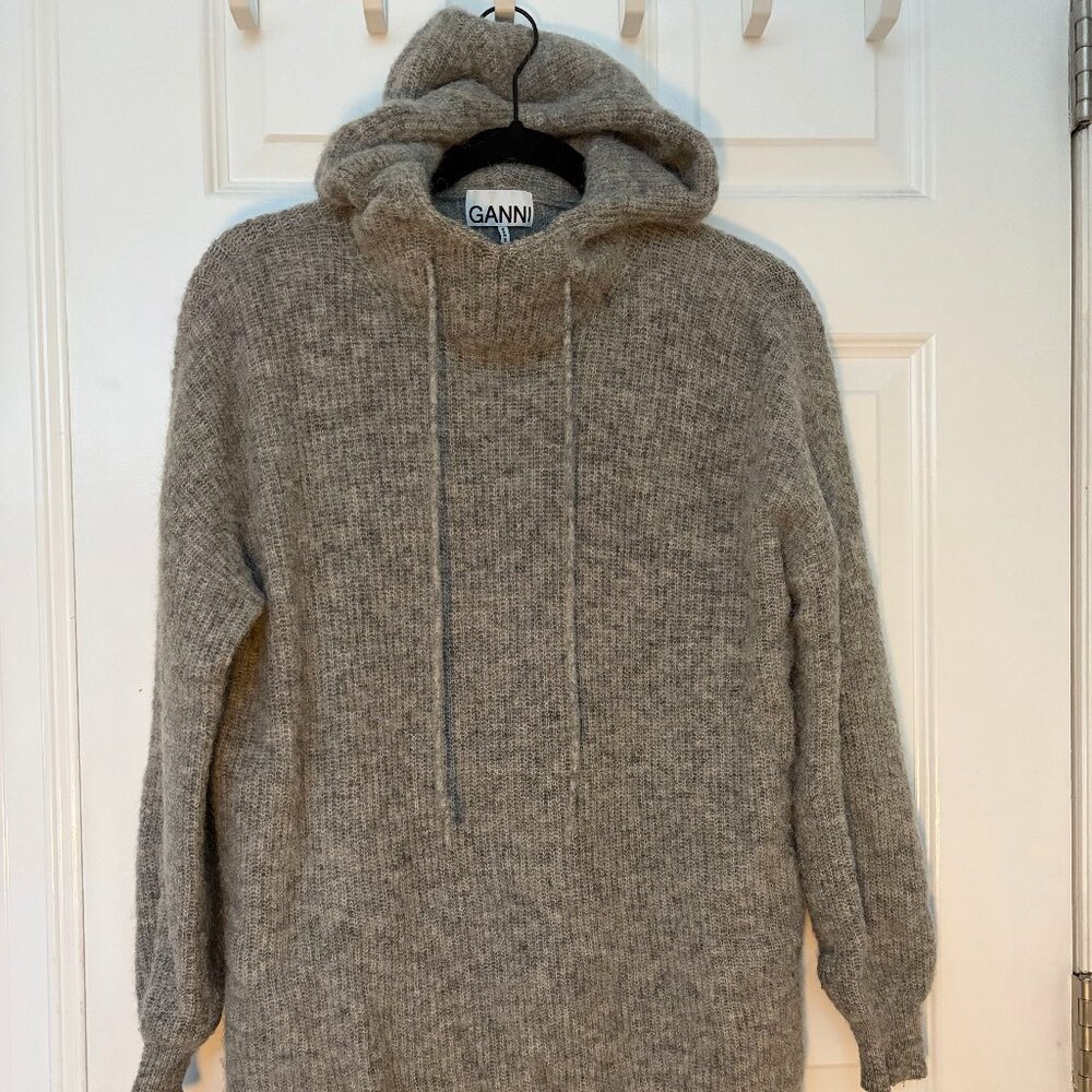 Ganni - callahan knit wool grey sweater